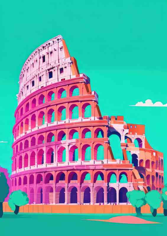 Colosseum Rome a flat design