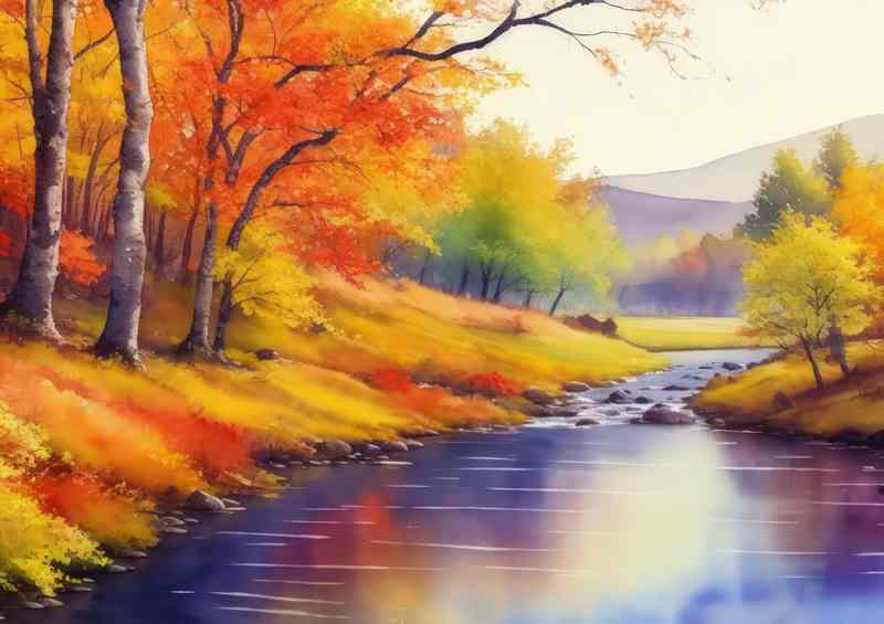 Colourful River In The autumn