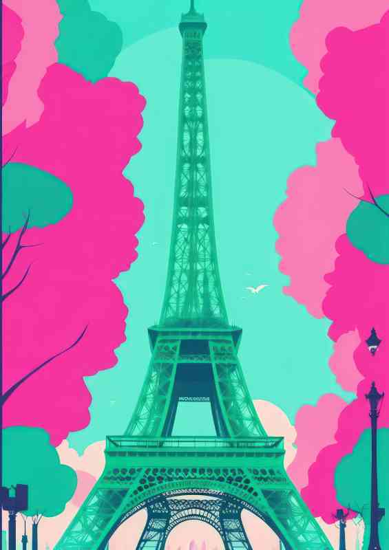 Eiffel Tower Paris a flat design
