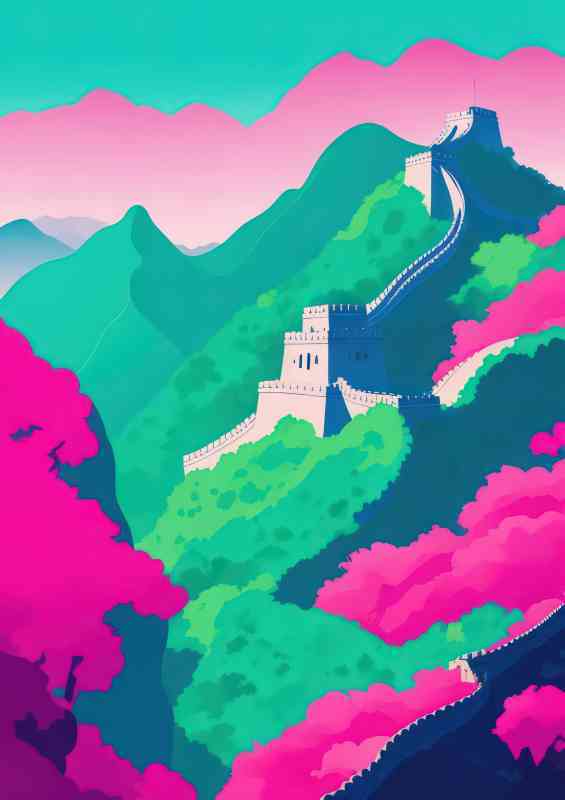 Great Wall of China a flat design