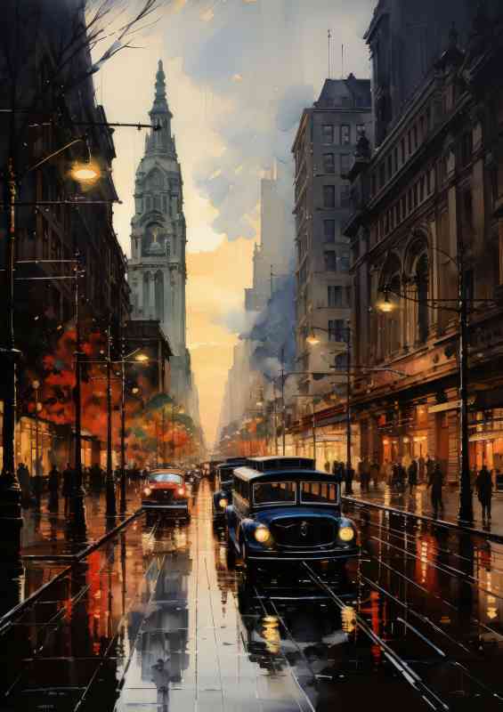 New york city busy street scene