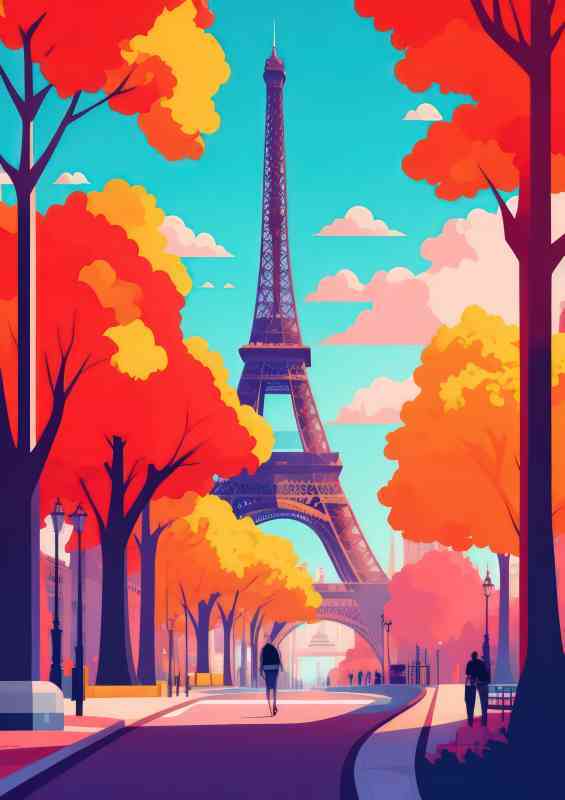 Paris as a flat design
