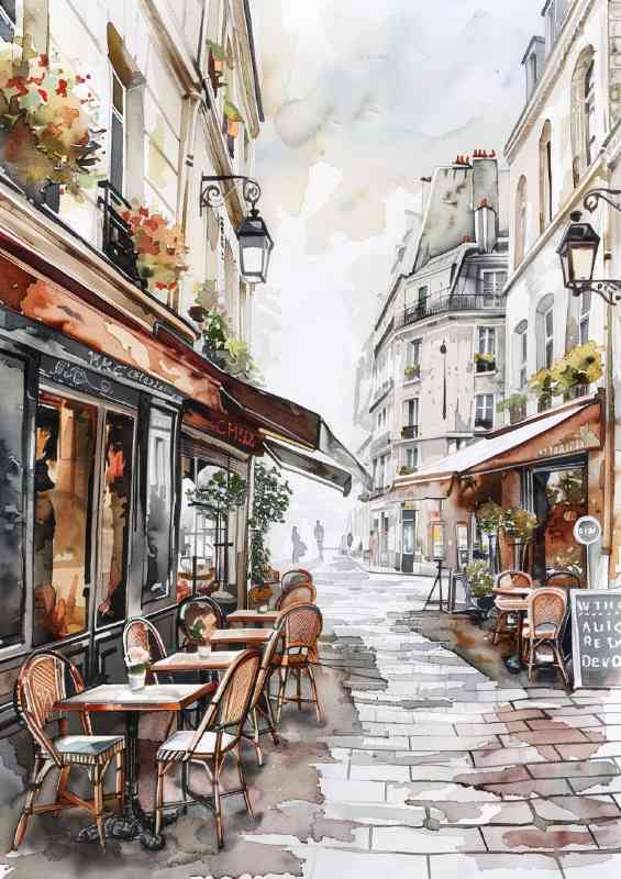 Paris street cafe during day