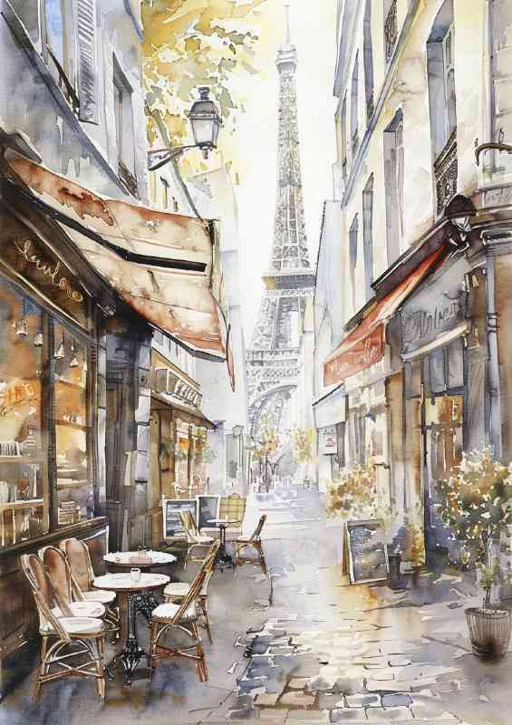 Paris street effiel tower views