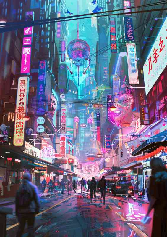 Animae neon street scene