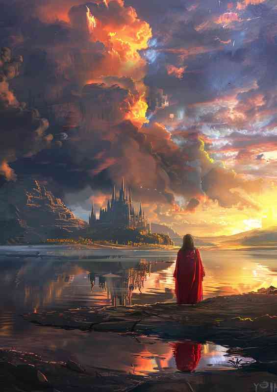 Young girl on the edgeof fantasy