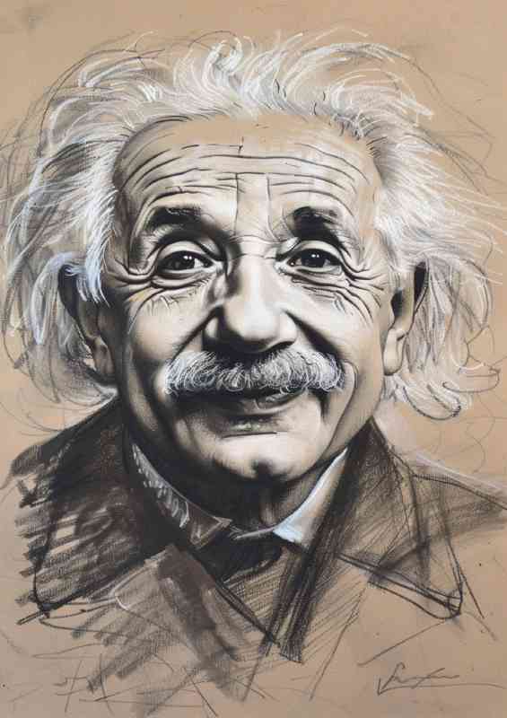 Albert Einstein he is smiling