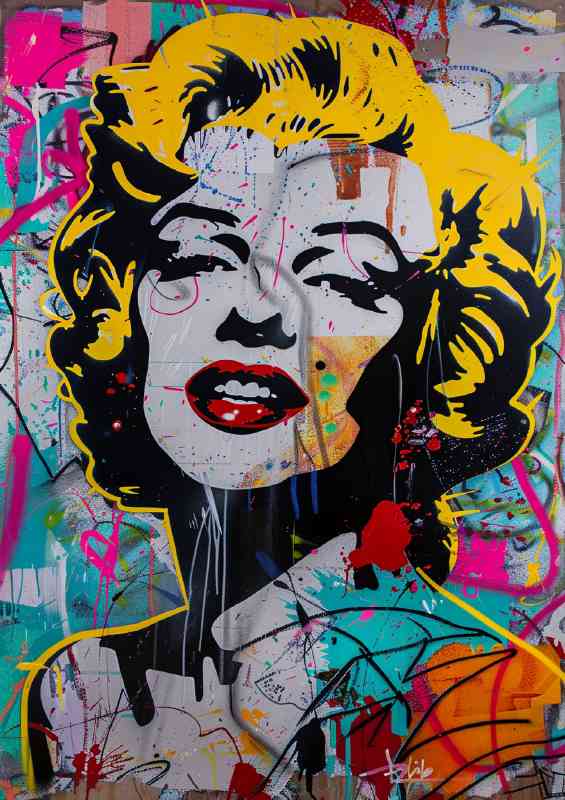 Marilyn Monroe yellow hair graffiti
