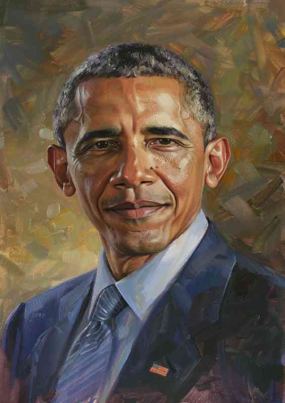 Obama detailed oil painting style