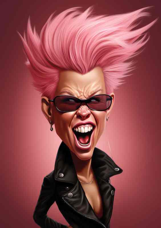 Caricature of Pink the singer art