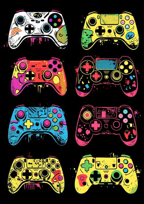 Evoloution of game controllers | Metal Poster