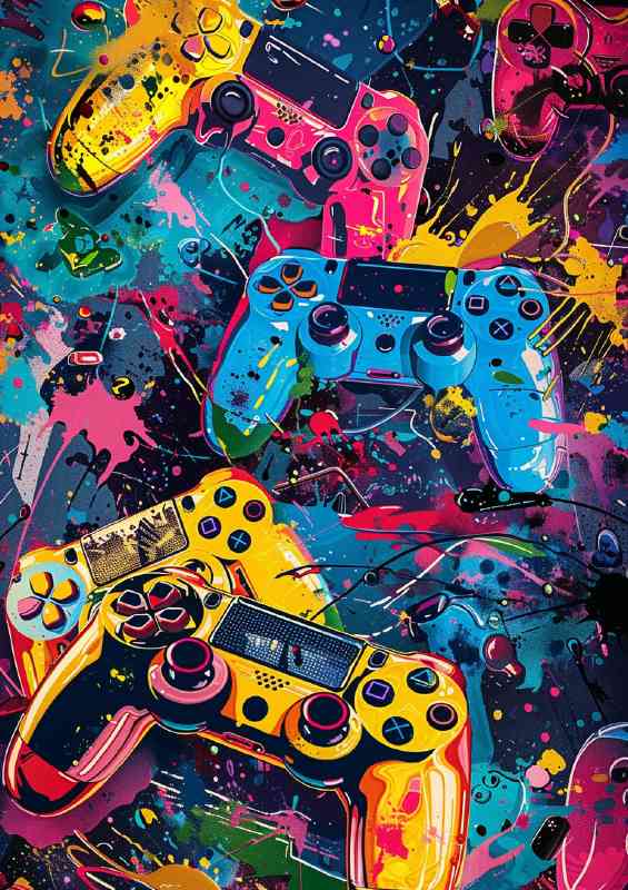 Multi gaming controllers | Metal Poster