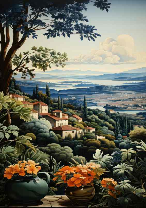 Above the scenic village