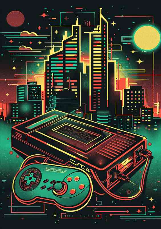 Old school gaming console | Metal Poster