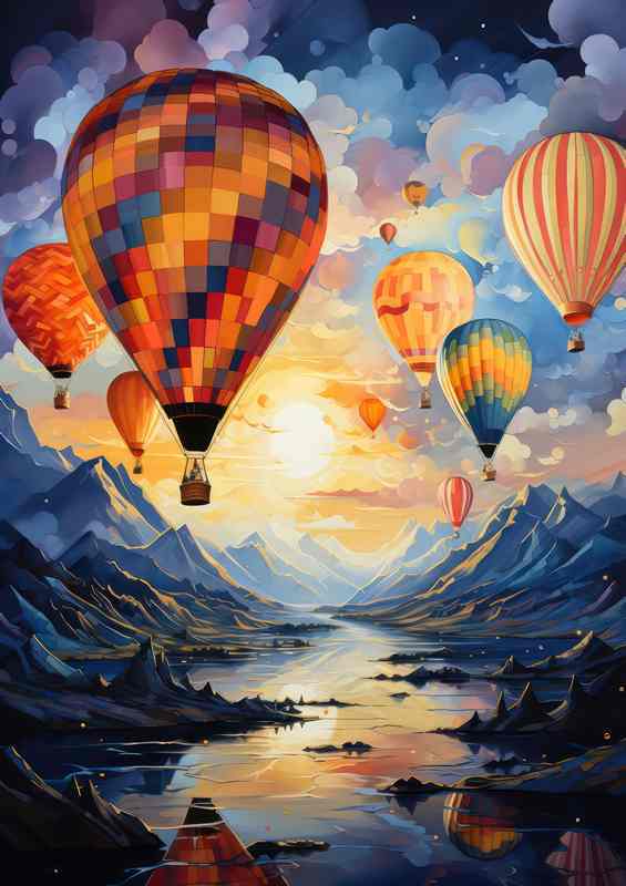 Aerial Tapestry Bright Balloons Paint the Sky