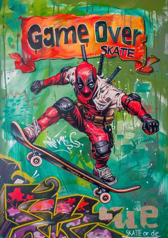 Retro skating gaming art
