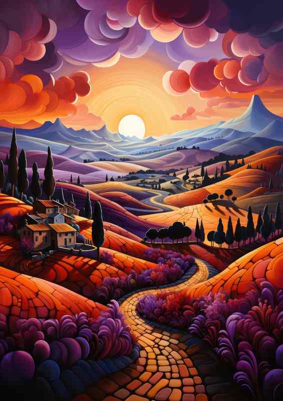 Amber Serenity Sunset Drapes the hills in Gold
