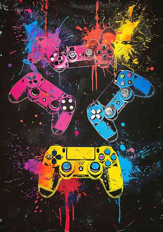 Splash art gaming controllers