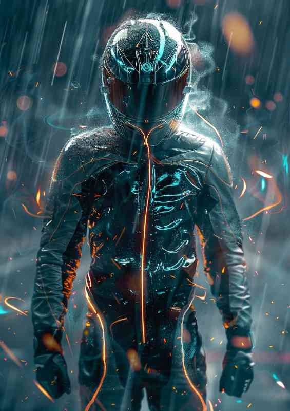Street racer in the rain