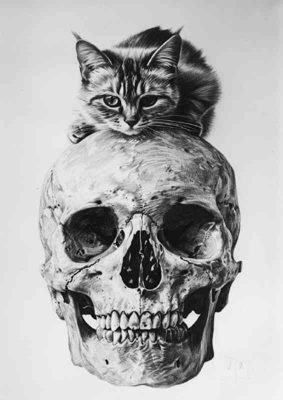 Drawing of the skull cat