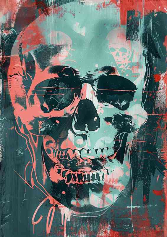 Edgy skull street art | Metal Poster