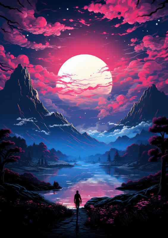 Celestial Ballet Pink and Blue in Sky Dance