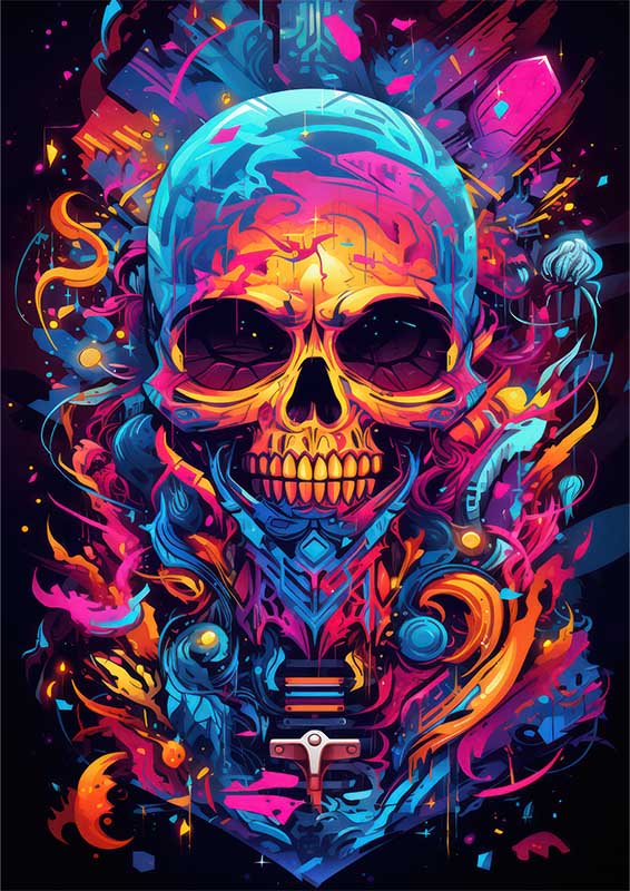 Abstract Art Metal Poster Skateboard