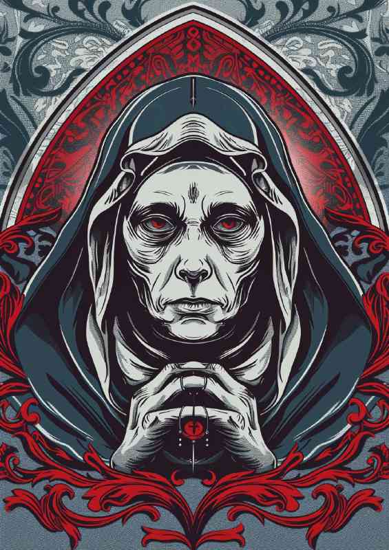 The drawn looking nun evil