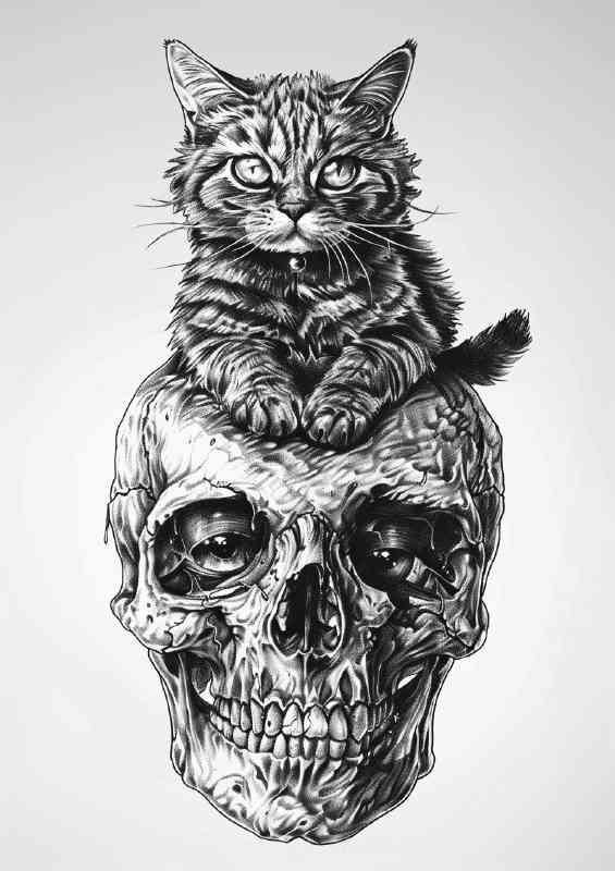 The skull and the cat