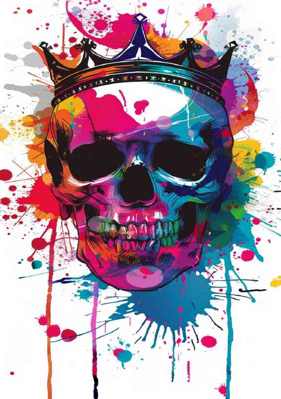 Vector king skull art