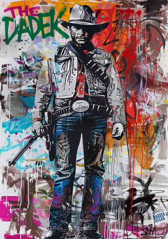 A Painted cowboy from the good bad ugly