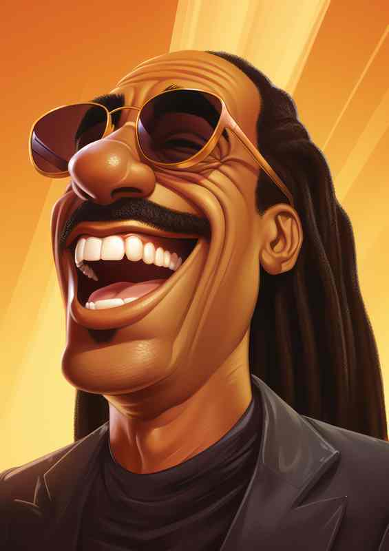 Caricature of Stevie wonder