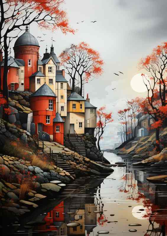 Early morning in the pastel village