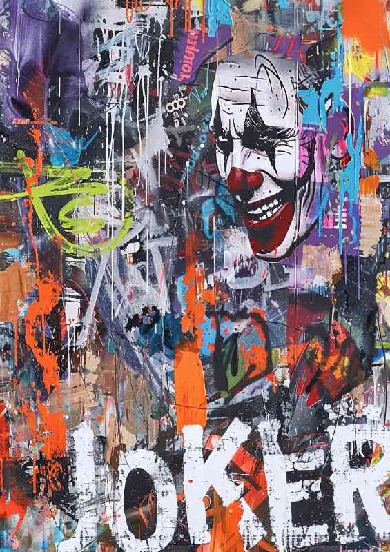 Abstract street art joker