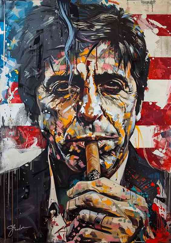 Al Pachino scarface painted style