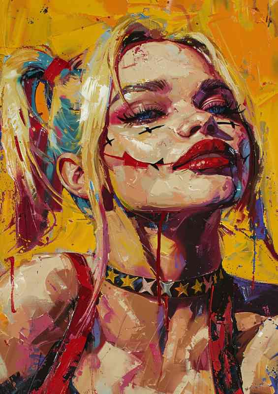 Artistic version of harly quinn pop art