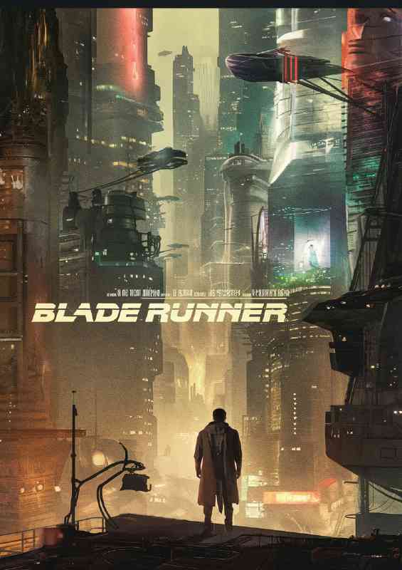 Blade runner futuristic cityscape