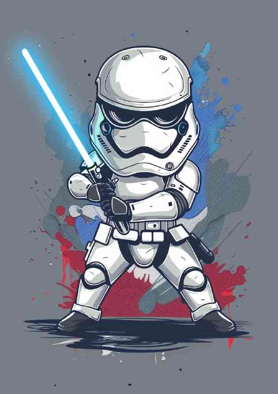 Cartoon style storm trooper | Metal Poster