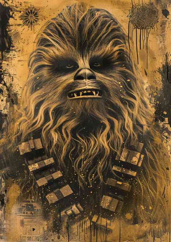 Chewbacca in a painted style | Metal Poster