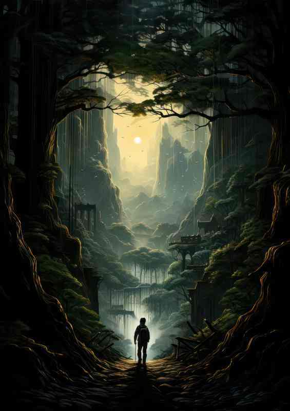 Furry Explorer Navigates Through Forest Landscape