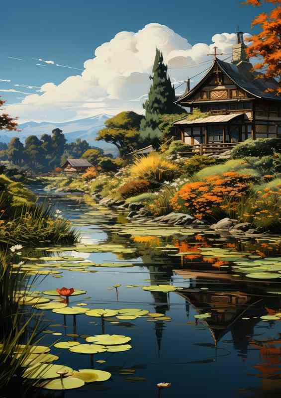 Gentle Currents River Cutting Through Lush Vistas