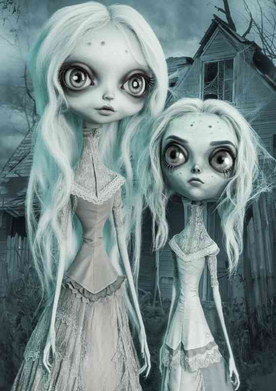 Eerie photo of two ghostly figures standing