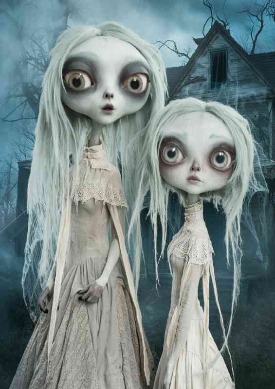 Ethereal ghostly figures