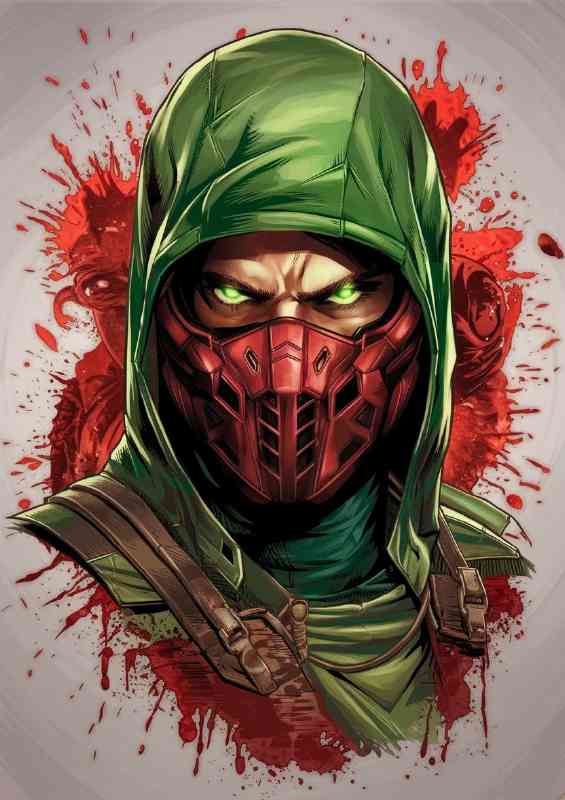 Gaming character with a green hood mortal kombat