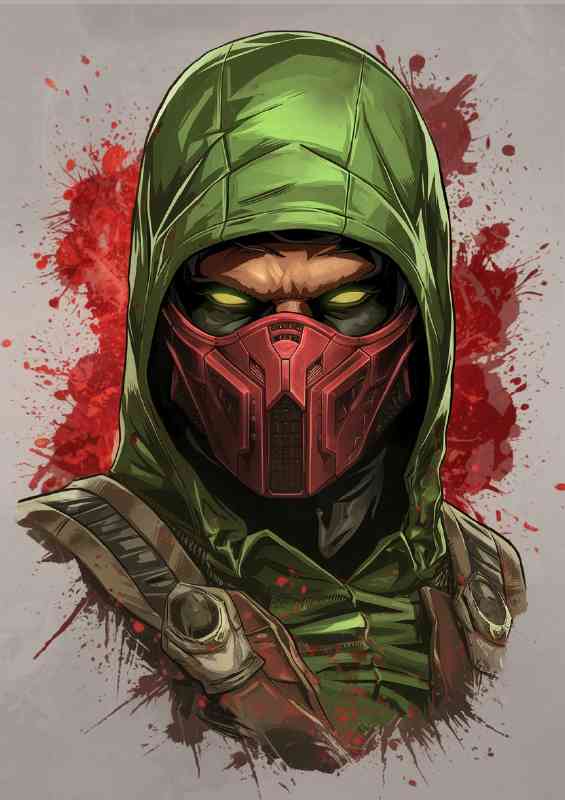 Gaming mortal kombat in green