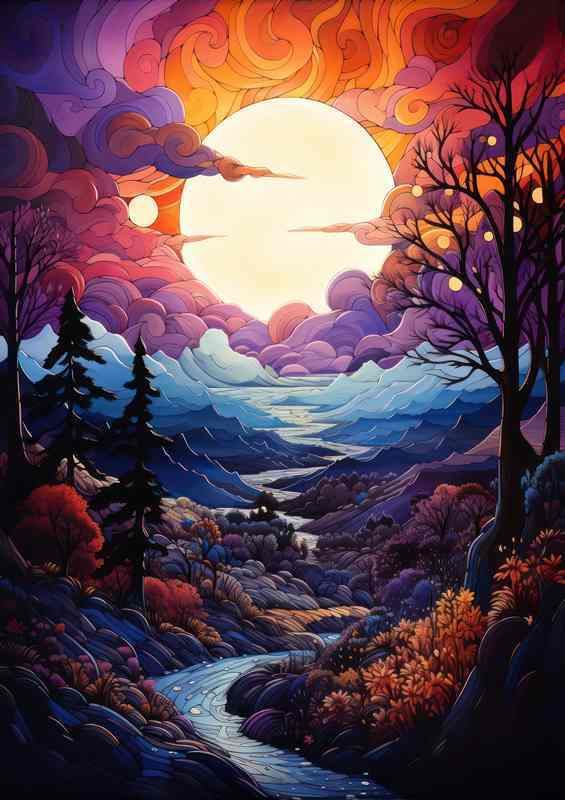 Golden Horizon Graces the Sunset Country Path