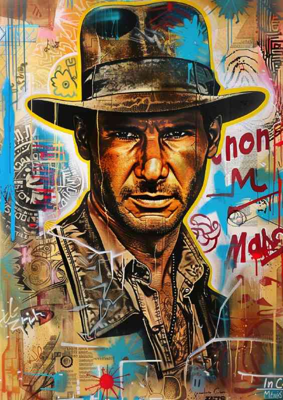 Graffiti harrison ford with the famous hat