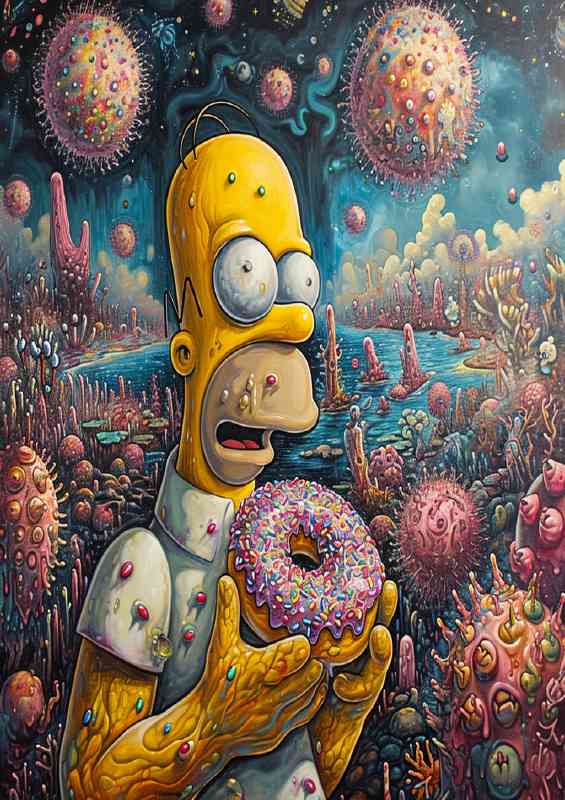 Homer simpson style donut forest