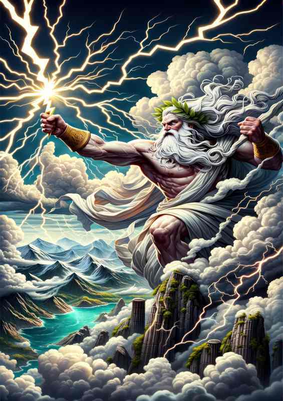 Ancient Greek god Zeus powerful and majestic