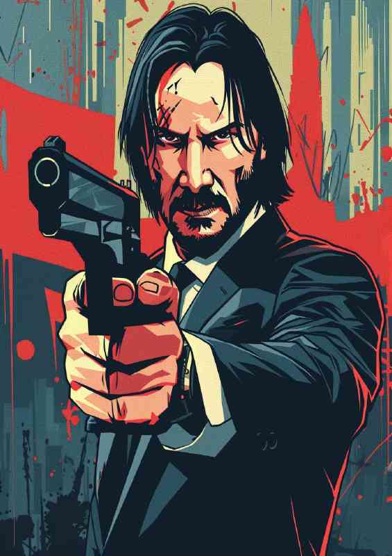 John wick Kenu vector style